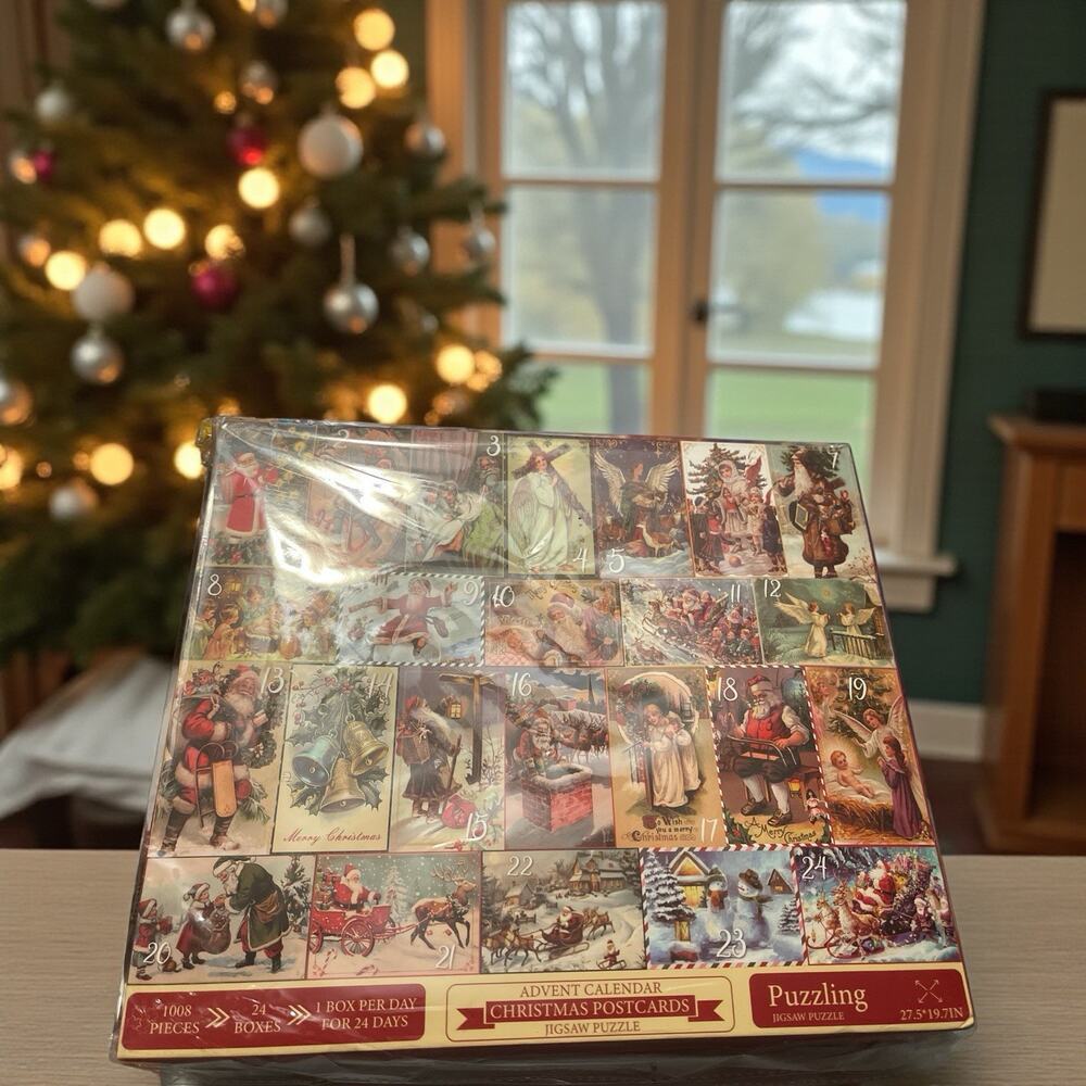 ADVENT CALENDAR CHRISTMAS POSTCARDS JIGSAW PUZZEL